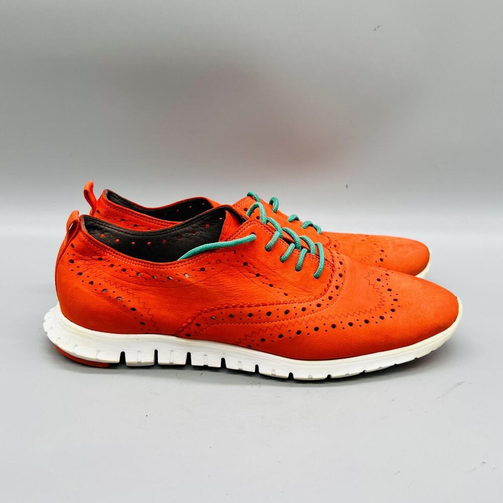 Cole Haan Shoes Women 7 Orange Leather Grand OS Wingtip Oxford Comfort Casual